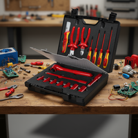 Ensemble d'outils compact de 17 pièces avec tournevis, pinces et embouts pour réparations électriques