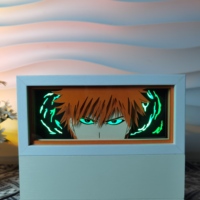 Vente directe usine : Boîte à lumière créative Anime et lampe de sculpture sur papier, pièce d'art décorative de table pour bureau ou table de chevet