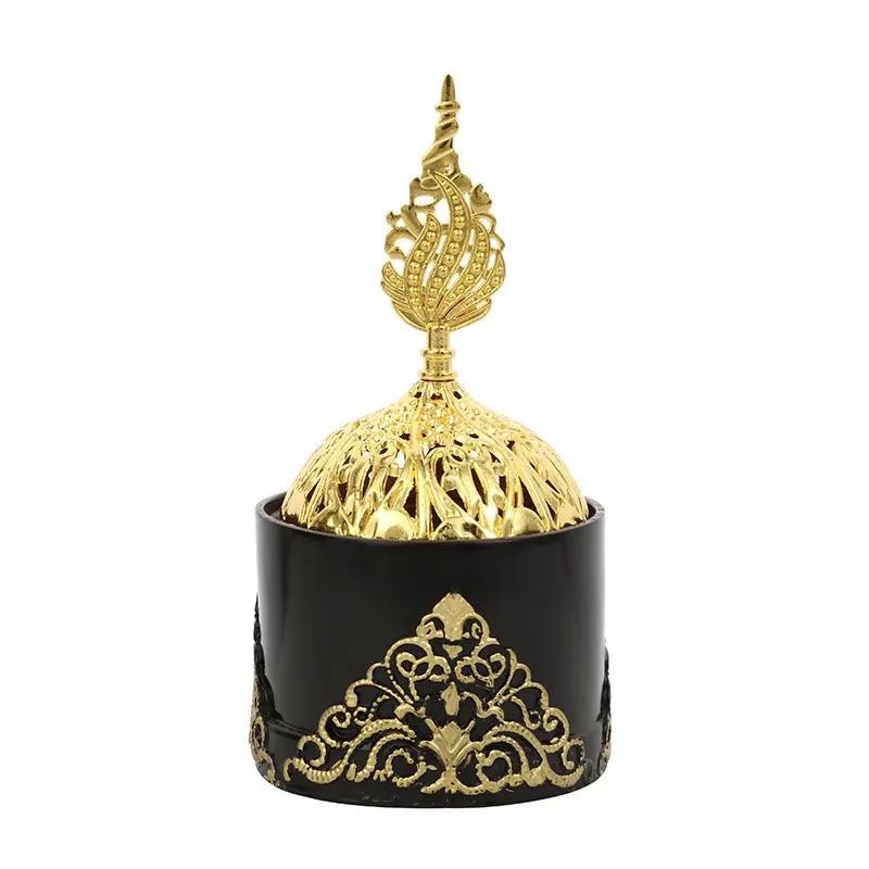 Incenso arábia decorativo, lâmpada árabe de luxo direta, acessórios dourados, ornamentos de artesanato, queimador de incenso