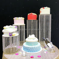 Fournitures de mariage, table de desserts, support à gâteau, plateau à gâteau en acrylique cristal, plateau pour fête, événement, décorations