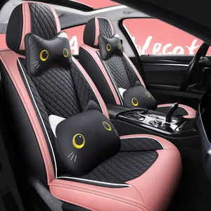 Ukuran Universal Pelindung Kursi Mobil untuk Lima Seaters Pabrik Langsung Faux Kulit Lucu Dersign Bantal Kursi Mobil