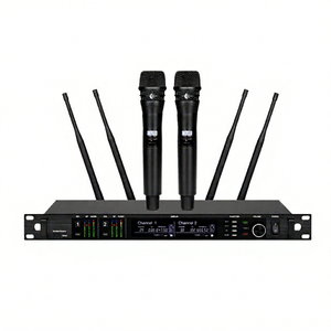 Microphone sans fil dynamique à double canal AD4D-1, piles AA, connecteur XLR, portable, capteur infrarouge, contrôle du volume - Product Image 1