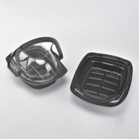 Contenedor para Pollo Asado, Bandeja de Plástico Apta para Microondas, PP Desechable, Antipolvo, Inodoro,