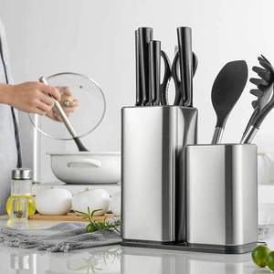 Oasis – ensemble de supports à couteaux en acier inoxydable, 4 pièces, support de rangement pour ustensiles de cuisine, blocs insérables librement pour couteaux, cuillères, spatules - Product Image 2
