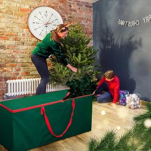 Bolsa de Almacenamiento Navideña Rectangular de Tela Oxford Verde Oscuro, Impermeable y a Prueba de Polvo, Organizador para Árbol de Navidad, Uso en Armario - Product Image 3