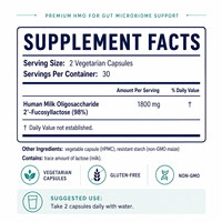 Capsules prébiotiques 2' Fucosyllactose HMO pour la collection de microbiomes intestinaux avec support d'étiquette personnalisée, fabrication en marque blanche OEM ODM