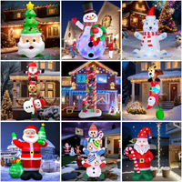 Ensemble de décorations de Noël gonflables géantes : Arbre de Noël, Bonhomme de neige, Canne à sucre, Père Noël, en tissu Oxford, pour extérieur, jardin, fêtes, événements et présentations solaires