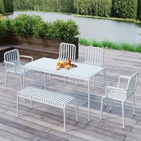Table et chaises de jardin en fer pour l'extérieur Bancs de patio Moderne Simple Loisirs Cour Extérieur Bureau-Chaise Thé Café