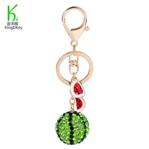 个性化水果西瓜设计包汽车镀金钥匙圈创作闪亮珠子钥匙扣