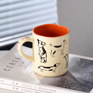 Hot Style 420ml Cat Dog Couple Cartoon <b>Heat</b> Resistant <b>Microwave</b> Porcelain Mug Hand Painted Dishwasher Safe Customizable Business - Product Image 6