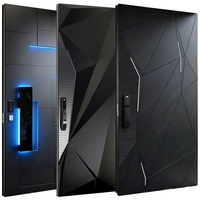 Porte d'entrée extérieure moderne et luxueuse en métal pivotant 3D pour villa, porte de sécurité extérieure pour maison