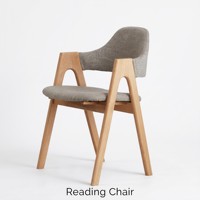 Chaise de bibliothèque ergonomique moderne en bois avec accoudoir pour tablette pour salle d'étude universitaire