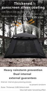 Tente extérieure noircie en milieu sauvage ouverte rapidement sans <span class=keywords><strong>auto</strong></span>-stop et conduite rapide tissu imperméable camping randonnée activités - Product Image 5