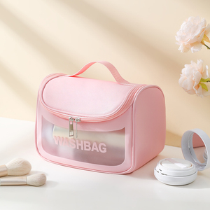 Nueva Bolsa de Viaje Transparente Impermeable con Cierre, Bolsa de Maquillaje Cosmética de PVC/PU con Logotipo Personalizado - Product Image 5