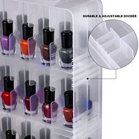 Boîte organisatrice universelle double face transparente pour vernis à ongles, support pour outils à ongles, étui pour 48 flacons avec 10 séparateurs ajustables