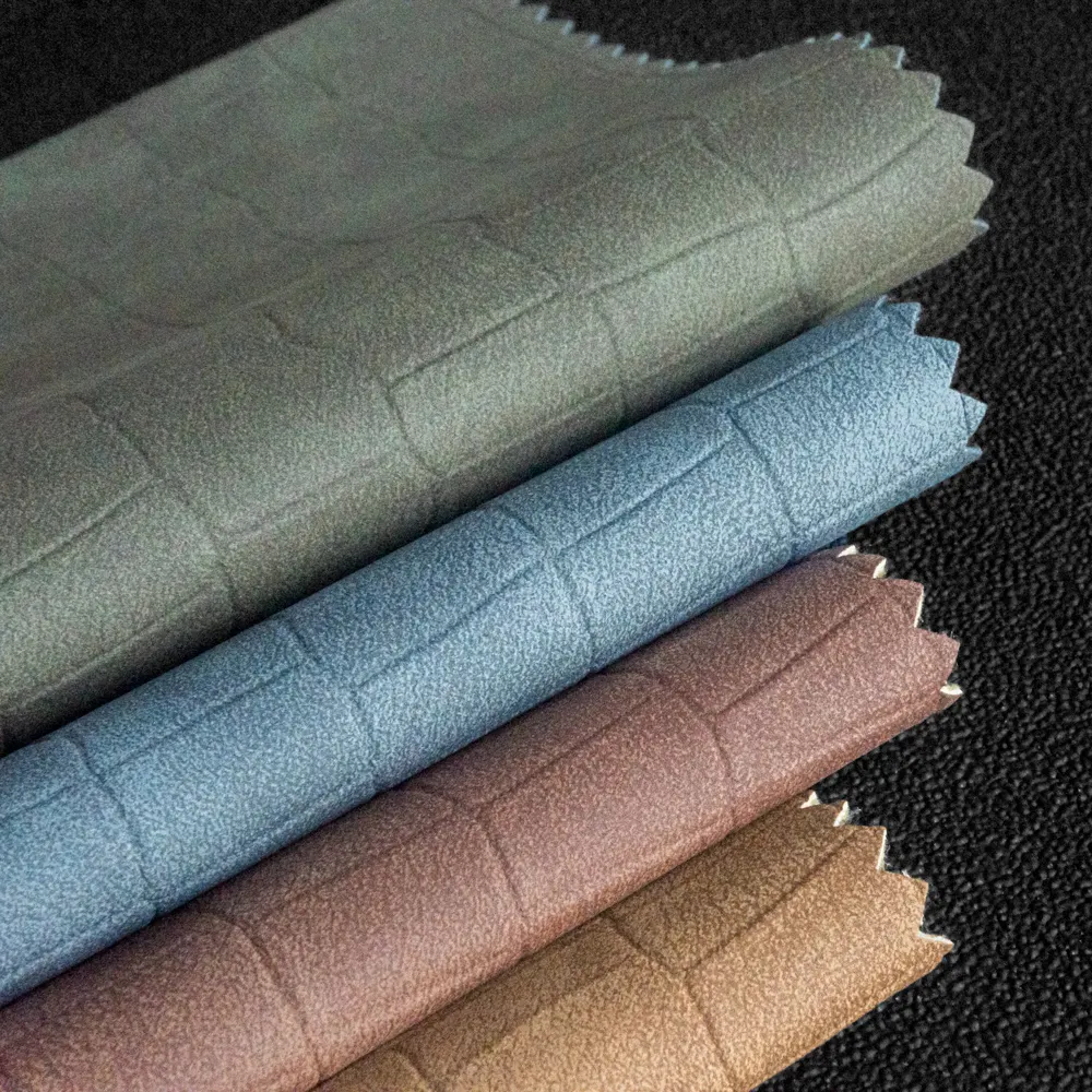 High Quality Colorful Cheap Price Custom Semi PU Synthetic Faux Leather Fabric Roll For Handbag Material