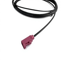 Kabel Harness Fakra Coaxial Shielded Twisted Pair RG174 Seri 59Z113 180 Derajat Casing Terbuka Otomotif Tahan Air RoHS Hitam