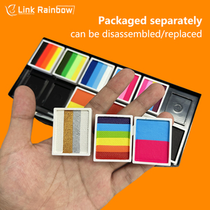 شحن سريع لوحة ألوان طلاء وجه وجسم 12 لونًا، احترافية تعتمد على الماء غير سامة من مستخلصات نباتية، كعكة مجزأة، مكياج الهالوين - Product Image 3