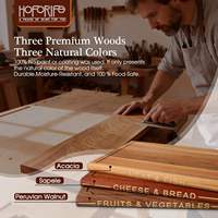 Houten boekvormig snijplank set, natuurlijk, duurzaam, dik (1,8 cm), voor housewarming presentatie, serveerplank