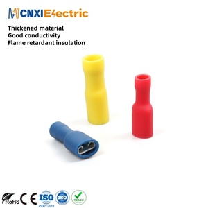 Cnxi PVC hoàn toàn cách điện đôi uốn Brass Splice nữ <span class=keywords><strong>Lug</strong></span> nhanh chóng ngắt kết nối dây điện thiết bị đầu cuối CE chứng nhận cáp <span class=keywords><strong>Lug</strong></span> - Product Image 1