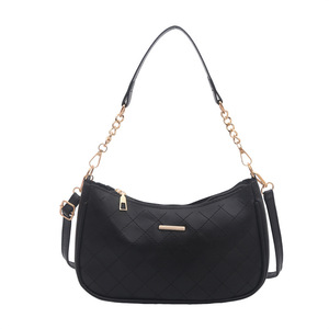 Sleek and stylish herringbone chain bag for women summer new arrival PU <b>synthetic</b> <b>leather</b> underarm bag with metallic accents - Product Image 5