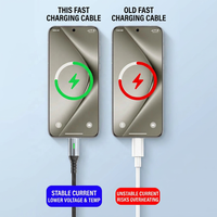 Câble USB de charge rapide Cantell Factory Wholesale 240W 480Mbps LED Type C vers Type C 5A 6A, compatible avec plusieurs appareils