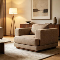 Canapé modulaire minimaliste carré en tissu de luxe pour une personne, design moderne, convertible, mousse à mémoire de forme, pour appartements et villas