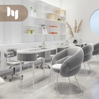 Ensemble Table et Chaises de Manucure Modernes pour Salon de Beauté, Meubles de Manucure Marbre pour Salon