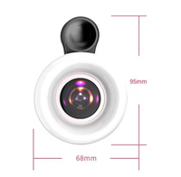 Lensa Zoom 2-in-1 BST Berkualitas Tinggi 15x Kaca Sudut Lebar Auto Fokus 53 Lampu LED Terbaik untuk Selfie Ring Flash Kecantikan