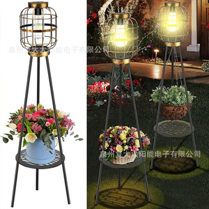 Solar Garden <b>Light</b> With Flower Pot Stand Outdoor Decorative Lamp Water Resistant <b>Led</b> Lighting For Patio Yard - Product Image 4