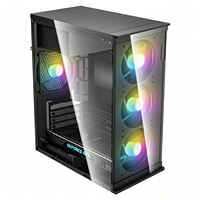 Boîtier de PC de jeu ATX très vendu, 7 emplacements PCI, 3 disques durs, 1 SSD, panneau latéral en verre trempé, prend en charge plusieurs ventilateurs, boîtier d'ordinateur