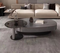 Table basse créative en acier inoxydable noir pour hôtel et salon