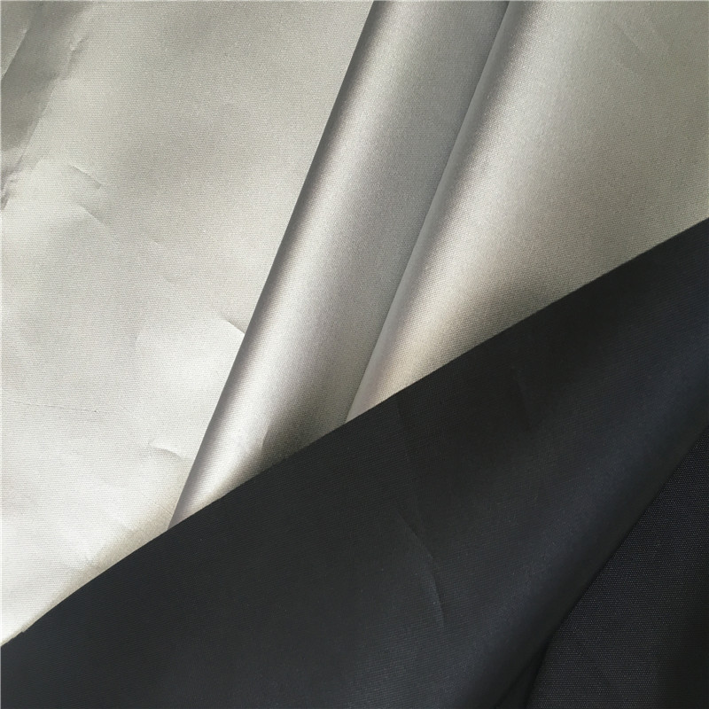 silver coated blackout 210T taffeta UV oxford fabric for tent