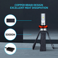 Ampoules LED tressées à bande de cuivre les plus vendues 48W 9-24V Modèle ALO-G10J pour véhicules de luxe Installation non destructive