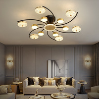 Lustre en fer moderne nordique de luxe trois couleurs gradation créative atmosphérique nouvelles lampes de chambre pour toute la maison avec taille moyenne