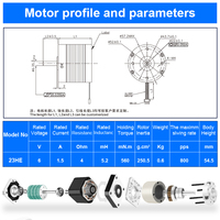 RB Nema23 Motor Stepper dengan Driver Motor Stepper hibrida untuk Motor Stepper dengan Kit gigi Dc untuk Printer 3D HB