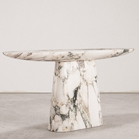 KUMUSI Décoration intérieure Style nordique Meubles modernes en pierre Forme d'arc Entrée italienne Calacatta Décor en marbre blanc Console Tables