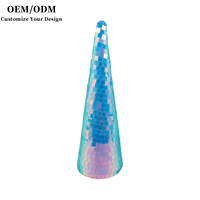 Ornements de Noël miniatures en forme de lentille disco personnalisés, fabriqués en usine, écologiques, en verre réfléchissant, miroir, décorations de fenêtre pour fête