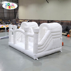 White Double Slide <strong>Inflatable</strong> Bounce House Castle for Wedding Kids Party PVC Jumping <strong>Bouncer</strong> with Slide for Events Rental - Product Image 3