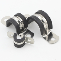 Collier de serrage en U en acier inoxydable 304 de haute qualité avec joint en caoutchouc, 14 mm, 18 mm, métrique, à deux trous