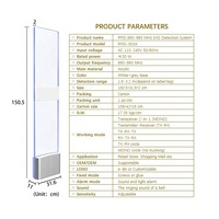 Système de détection RFID EAS à double socle, série 01, acrylique blanc pour magasin de détail
