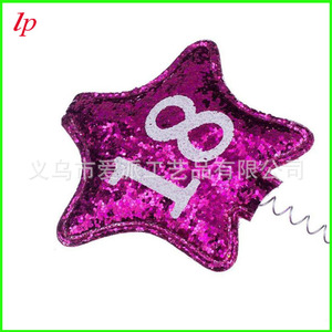 Diadema con plumas de estrella de cinco puntas para fiesta de cumpleaños, material de papel de color rosa, tocado con elementos de estrella - Product Image 4