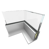 HYQY A30 Personnalisable Durable En Aluminium U-Channel Balustrade En Verre Mains Courantes Maison Moderne Rampes D'escalier En Verre pour Balcon Villa