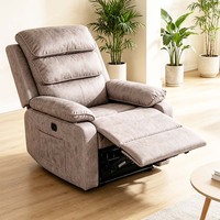 Sillón Reclinable Eléctrico Moderno de Terciopelo con Masaje, Calor, Carga Inalámbrica, Portavasos y Bolsillo Lateral para Personas Mayores