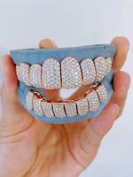 Honordiamond XH037 Grillz Unisexe en Argent S925 avec Moissanite, Forme Cercle Huit Cœurs Huit Flèches, Style Hip-hop, Haute Couture Dentaire