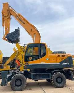 Excavadora de ruedas Hyundai de segunda mano con motor de bomba original, caja de cambios en buenas condiciones - Product Image 3