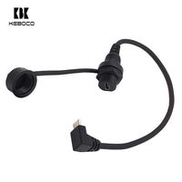 Kabel USB Fleksibel 30cm Tahan Air Tipe C 3.0 Female ke Male Sudut 90 Derajat, Pemasangan Panel Rata, Pengisian Cepat