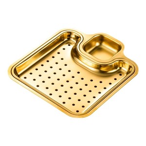 304 Stainless Steel Serving Tray With Draining Compartment For Food Storage And <b>Barbecue</b> Use - Product Image 4