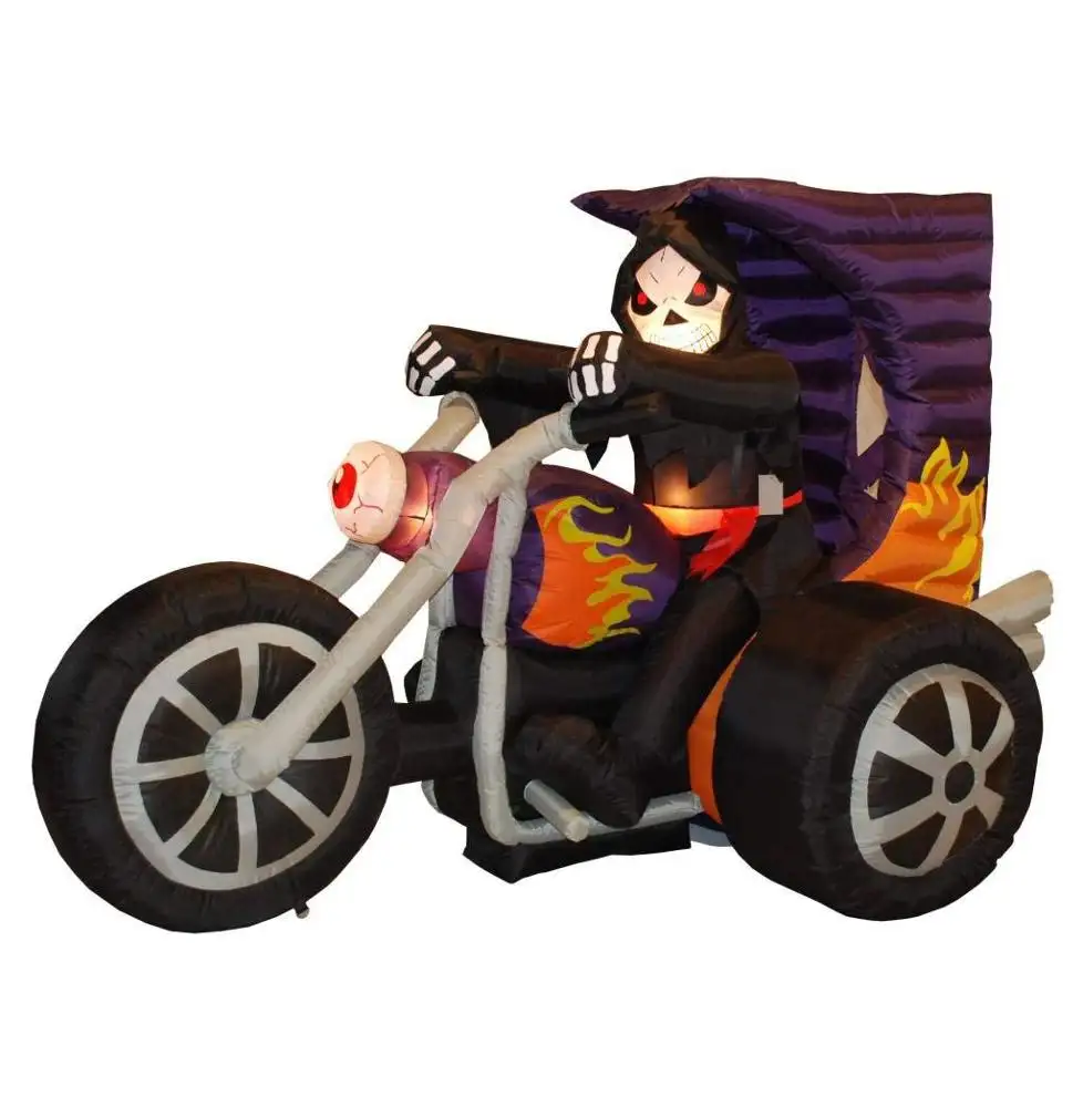 Up to date inflatable Halloween ghost on motorbike scene decoration HD-16