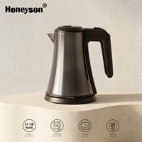Bouilloire électrique mini hôtelière sans fil en acier inoxydable de 0,8 L avec contrôle de la température, arrêt automatique et base rotative à 360°
